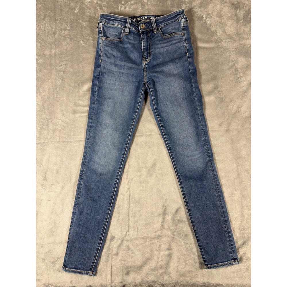 American Eagle Next Level Stretch Hi-Rise Jegging Jeans Size 8 Reg Blue Denim
